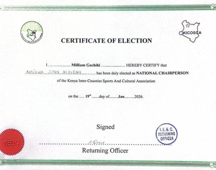 SIAYA OFFICIAL ELECTED NATIONAL CHAIRMAN OF KICOSCA IN HOTLY CONTESTED RACE