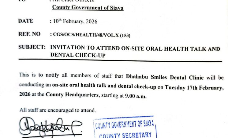 INVITATION TO ATTEND ON-SITE ORAL HEALTH TALK AND DENTAL CHECK-UP