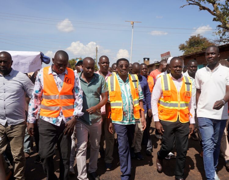 From Dust to Bitumen : Governor Orengo Inspects the 90% Complete Sega Market Link Road.