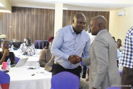 Hon. George Okode, Speaker County Assembly of Siaya and Chrispine Omondi, Siaya County Director Public Communication 