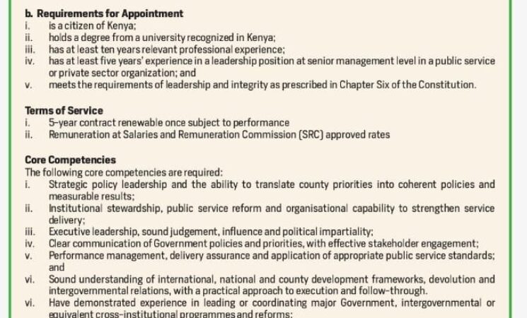 Recruitment And Appointment of County Secretary