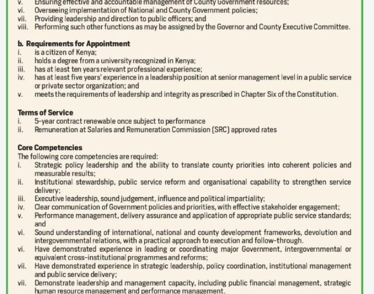 Recruitment And Appointment of County Secretary