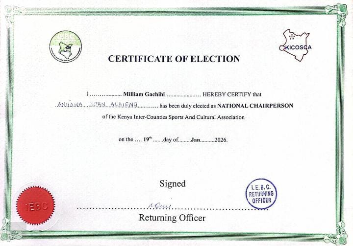 SIAYA OFFICIAL ELECTED NATIONAL CHAIRMAN OF KICOSCA IN HOTLY CONTESTED RACE
