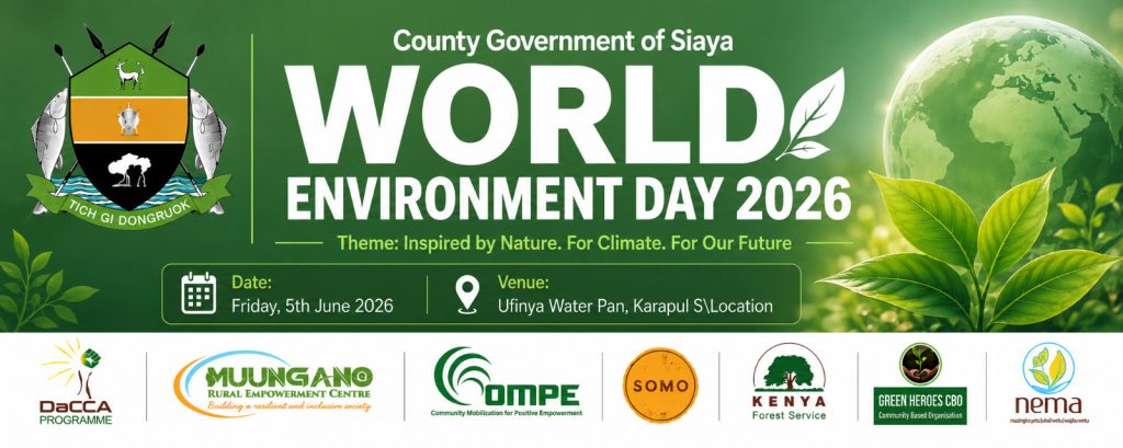 Ufinya Dam to Host Siaya’s World Environment Day 2026 Celebrations
